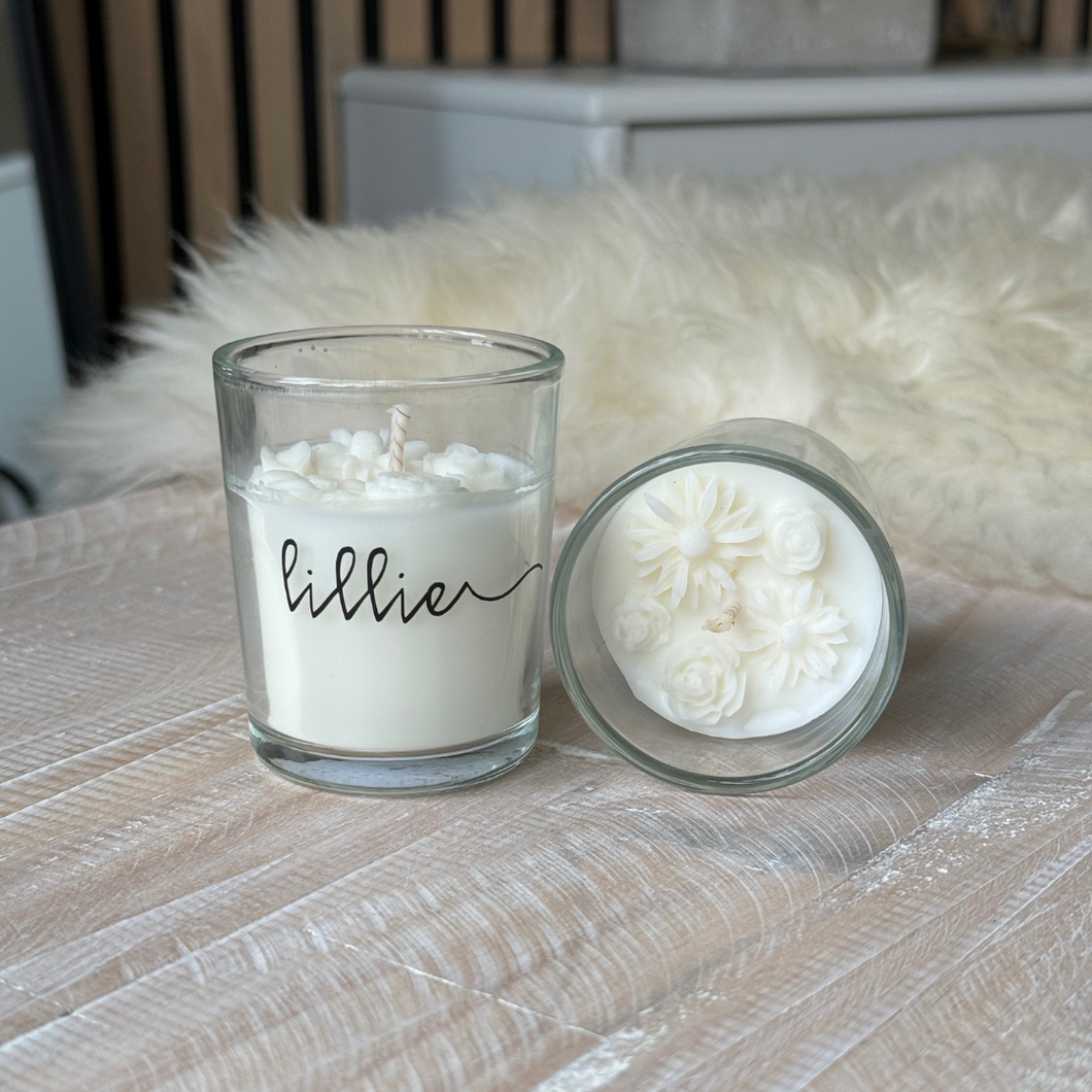 Personalised Floral Mini Candle