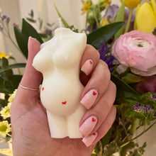 Load image into Gallery viewer, Pregnancy Candle with Hand Painted Hearts
